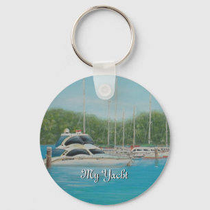 Beach Bluen Boats Painting Australia Key Ring