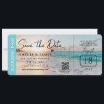 Beach Boarding Pass Save the Date wedding Invitation<br><div class="desc">Beach Boarding Pass Save the Date perfect for a Destination wedding beach .</div>