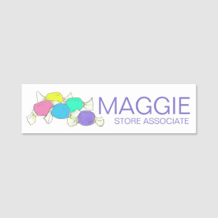 Beach Boardwalk Salt Water Taffy Candy Shoppe Name Tag