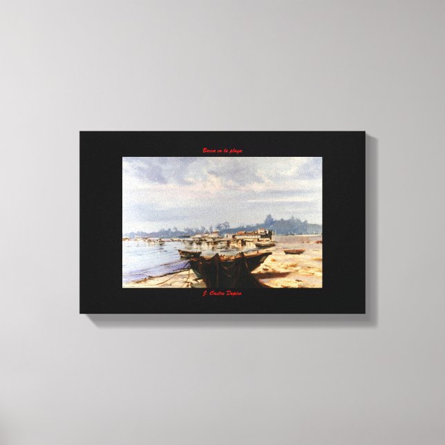 Beach boat canvas print (Front)