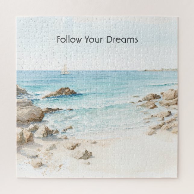 Beach Boat Ocean View  Jigsaw Puzzle (Vertical)