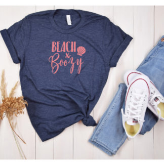 Beach + Boozy Bachelorette Party Group Tri-Blend Shirt
