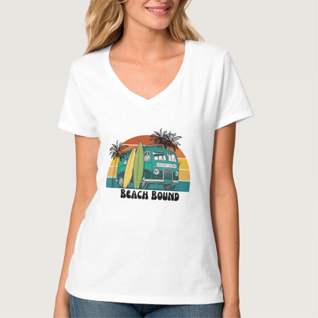 Beach Bound, Surf's Up Retro T-Shirt (Front)
