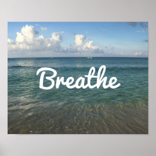 Beach "Breathe" Spirit Yoga & Meditation Poster