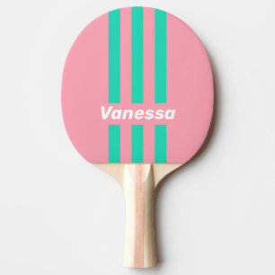 Beach Breeze Nostalgic Pin Stripes with Name Ping Pong Paddle
