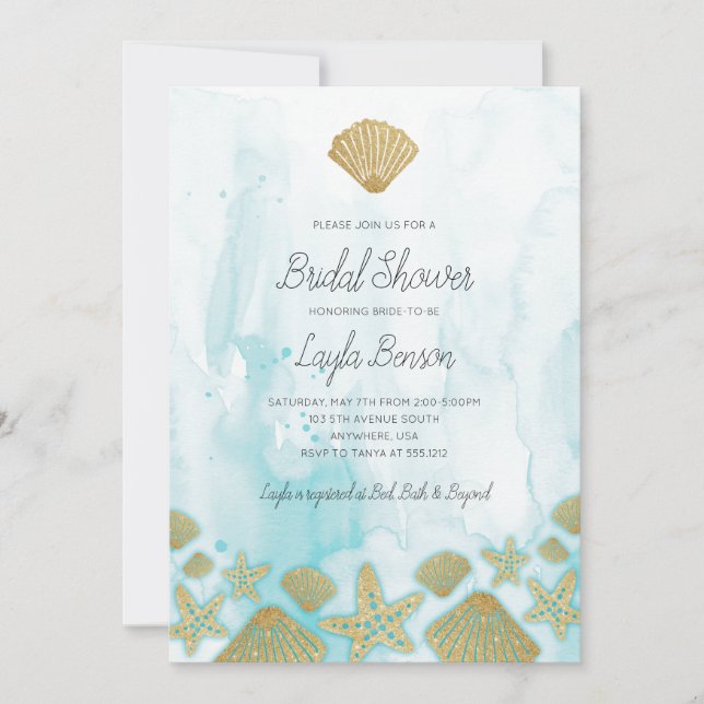 Beach Bridal Shower Invitation (Front)