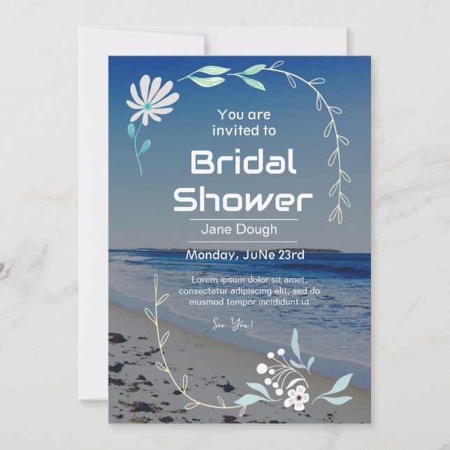 Beach Bridal Shower invitation (Front)