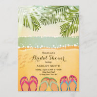 Beach Bridal shower invitation Vintage Tropical