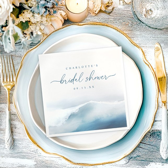  Beach Bridal Shower Ocean  Napkin (Creator Uploaded)