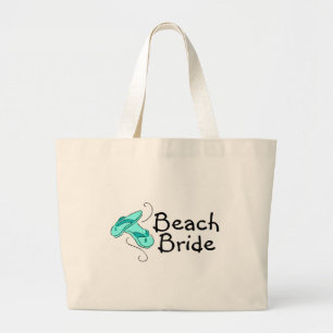 Beach Bride (Flip Flops) Large Tote Bag