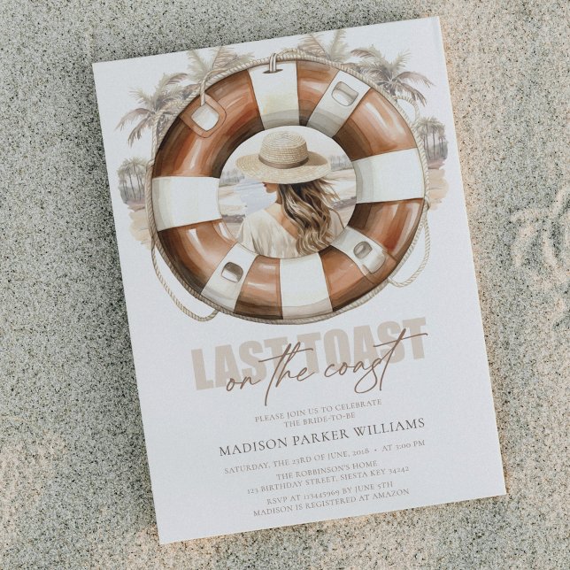Beach Bride Last toast on the coast Invitation (Creator Uploaded)