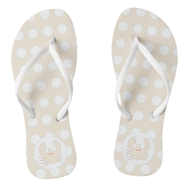 Beach Bubble, Crab by the Sea, Creamy Blue Jandals (Footbed)