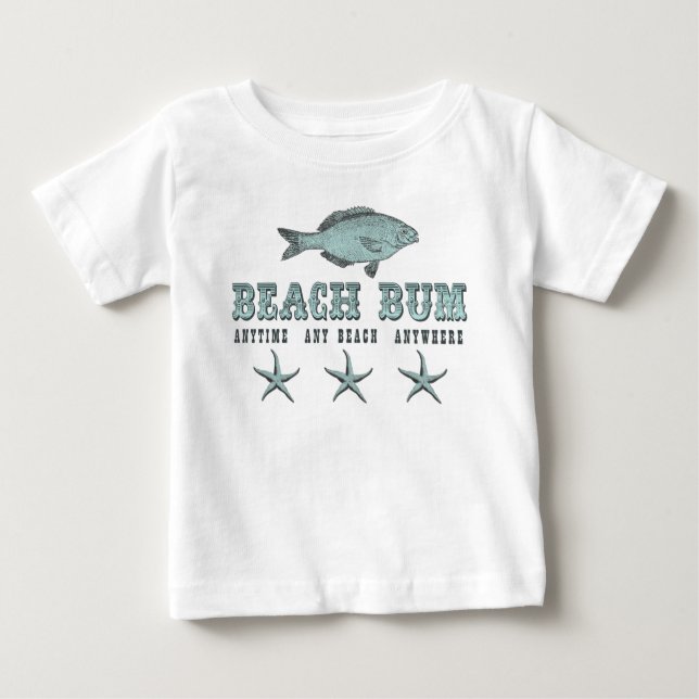 Beach Bum ~ Anytime Any Beach Anywhere T-Shirt (Front)