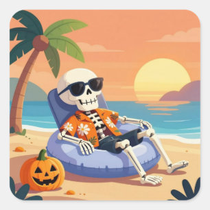 Beach Bum Bones Square Sticker
