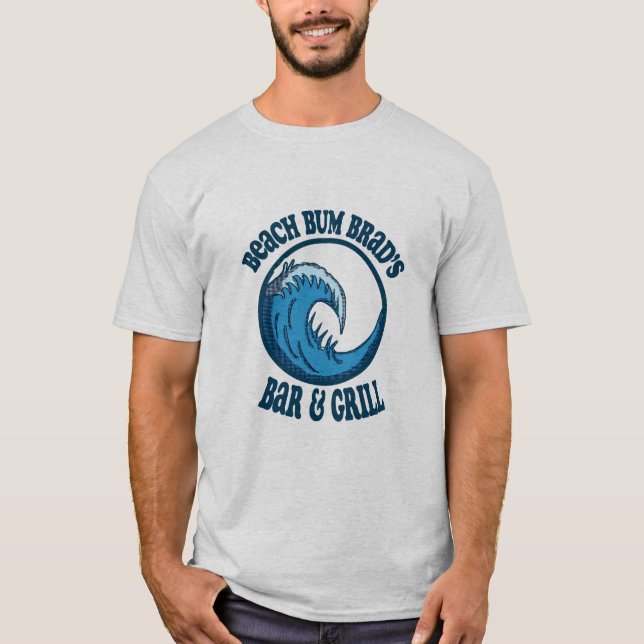 Beach Bum Brad Bar and Grill T-Shirt (Front)
