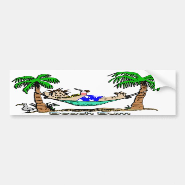 Beach Bum Bumper Sticker (Front)