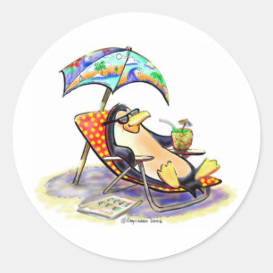 Beach Bum Classic Round Sticker