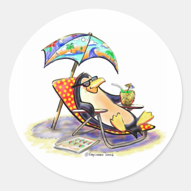 Beach Bum Classic Round Sticker (Front)