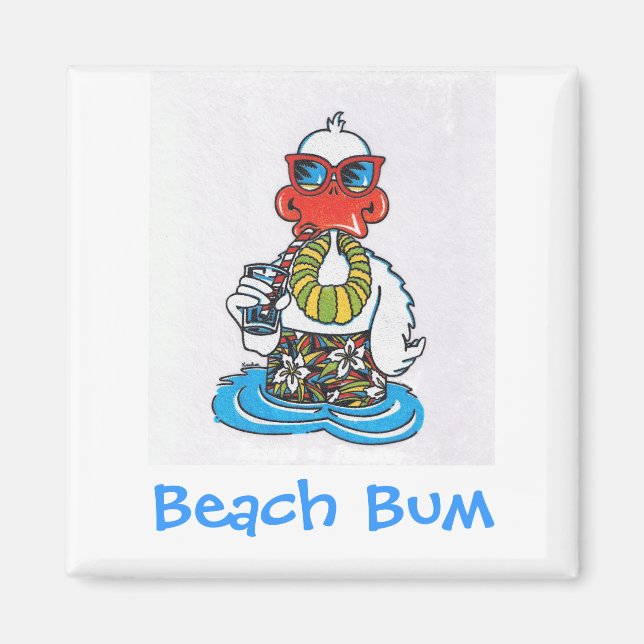 Beach Bum Duck Magnet (Front)