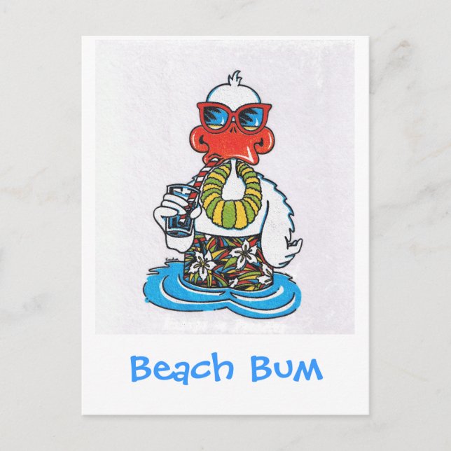 Beach Bum Duck Postcard (Front)