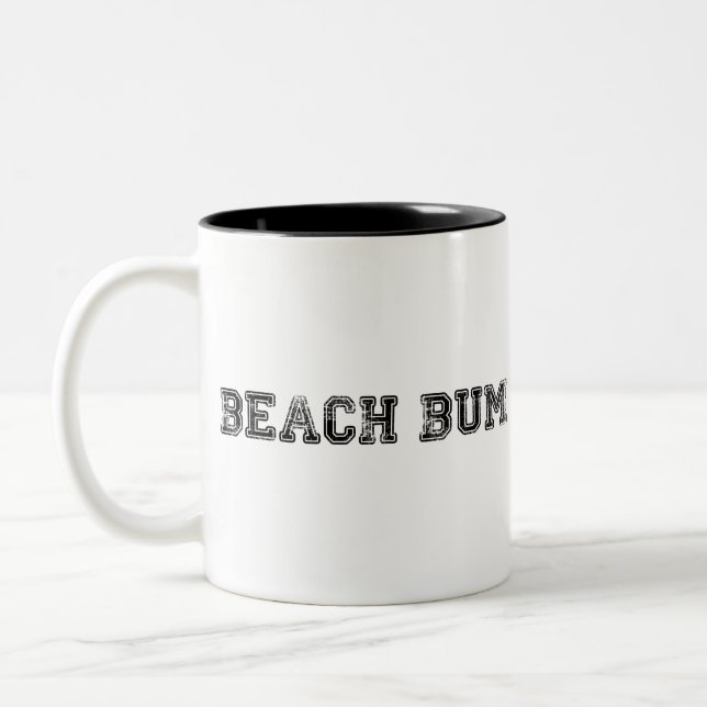 Beach Bum faded logo Two-Tone Coffee Mug (Left)