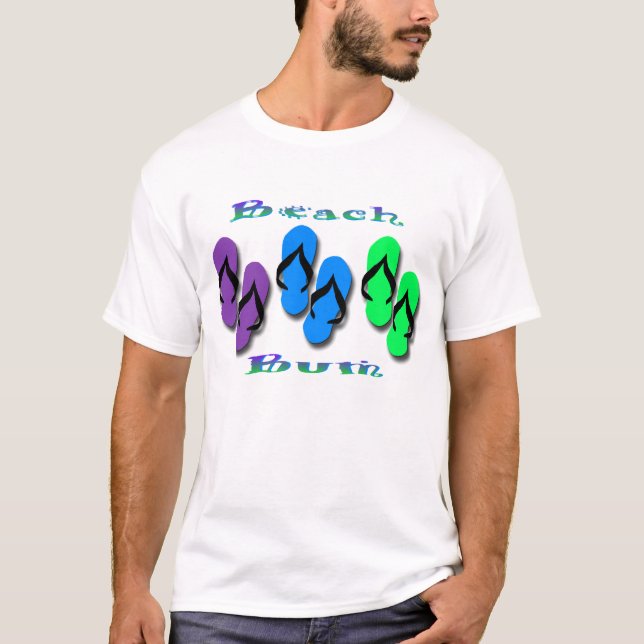 Beach Bum Flip Flops T-Shirt (Front)