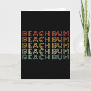 Beach Bum Funny Beach Vacation Summer Retro Vintag Card