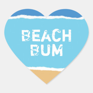 Beach Bum Heart Sticker