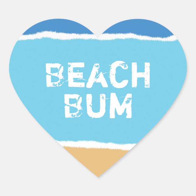 Beach Bum Heart Sticker (Front)