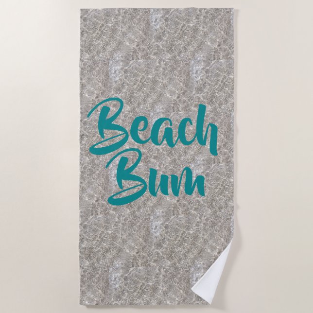 Beach bum ocean water beach sand beach towel (Front)