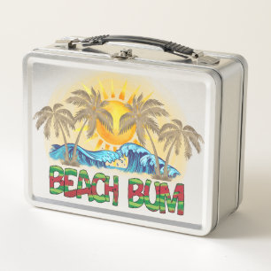 Beach Bum   Ocean Waves   Tropical Metal Lunch Box