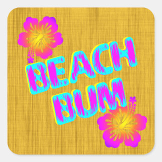 Beach Bum Pink Hibiscus Sticker