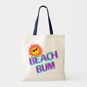 Beach Bum Saying with Sunshine Canvas Tote Bag