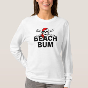 Beach Bum Skull and Crossbones Pirate T-Shirt