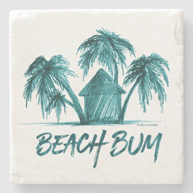 Beach Bum Stone Coaster (Front)