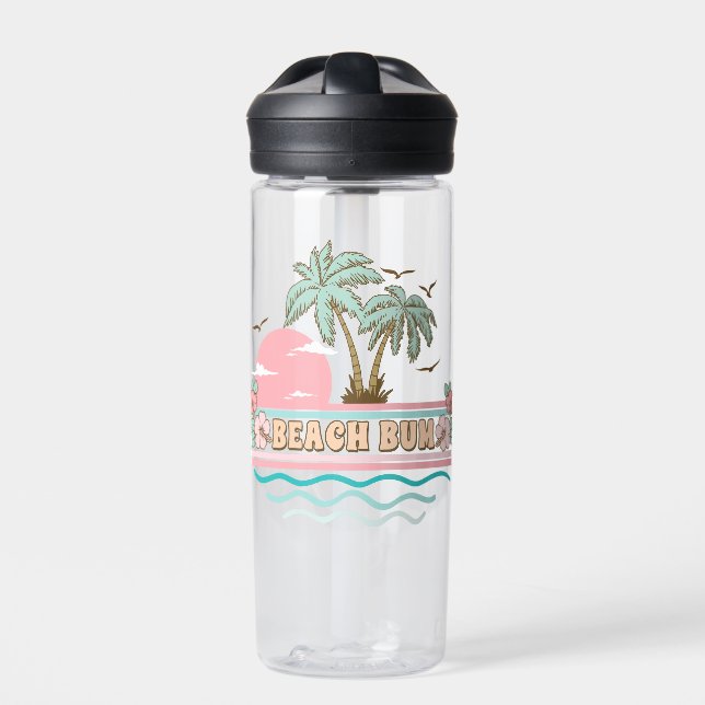 Beach Bum Summer Fun Tropical Beach Life Water Bottle (Front)