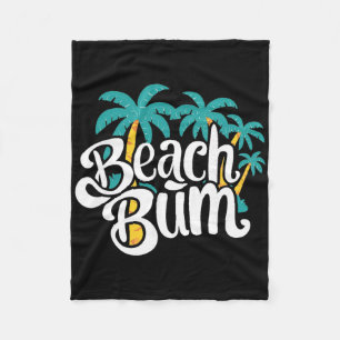 Beach Bum Summer Sandy Ocean Vibes And Waves Surfi Fleece Blanket