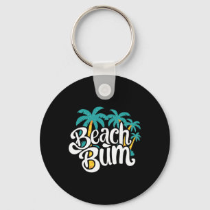 Beach Bum Summer Sandy Ocean Vibes And Waves Surfi Key Ring