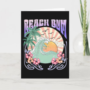 Beach Bum Sunset Summer Vacation Hawaii Family Mat Card