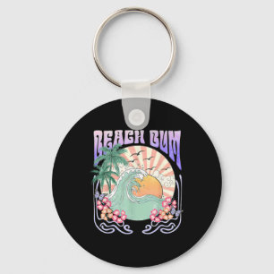 Beach Bum Sunset Summer Vacation Hawaii Family Mat Key Ring