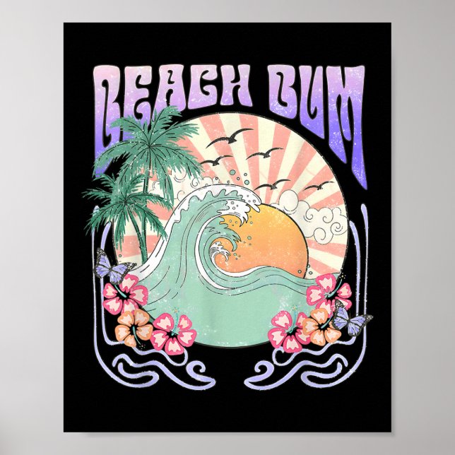 Beach Bum Sunset Summer Vacation Hawaii Family Mat Poster (Front)