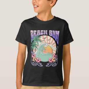 Beach Bum Sunset Summer Vacation Hawaii Family Mat T-Shirt