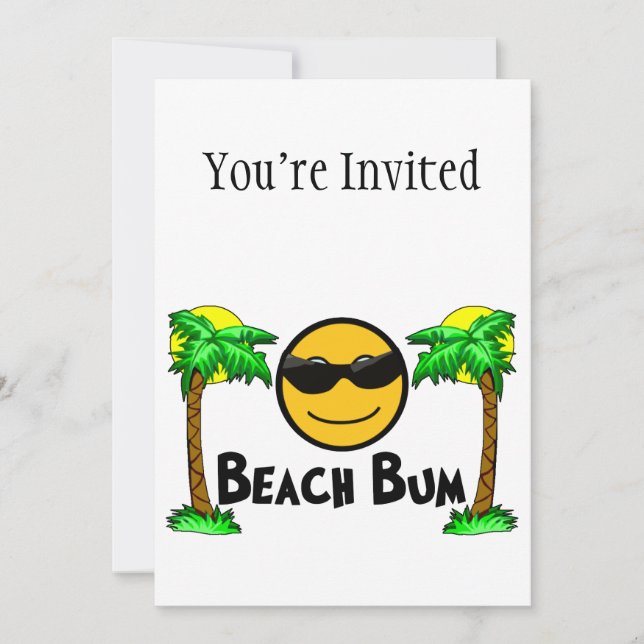 Beach Bum Sunshine & Palm Trees Invitation (Front)