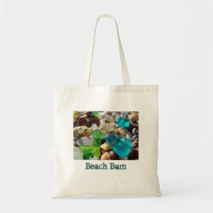 Beach Bum tote bags Agate Rocks Seaglass Shells