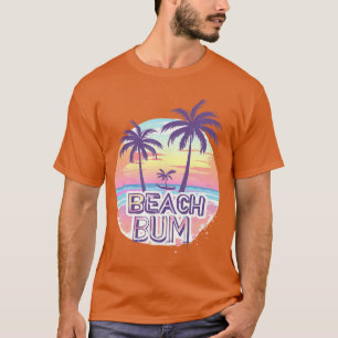 Beach Bum Vacation Palm Tree Tropical Sunset T-Shirt