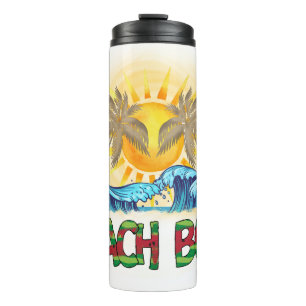 Beach Bum   Watermelon, Ocean Waves & Tropical Sun Thermal Tumbler