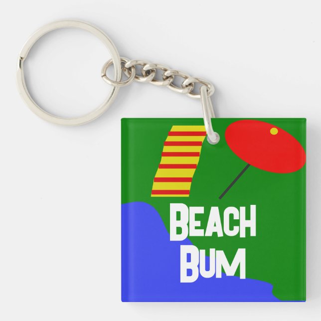 "Beach Bums United" Acrylic Keychain (Front)