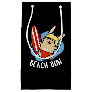 Beach Bun Funny Bunny Puns Dark BG Small Gift Bag