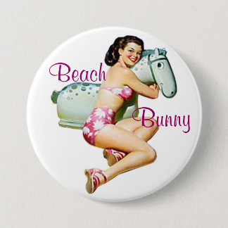 Beach Bunny Pin-Up 7.5 Cm Round Badge