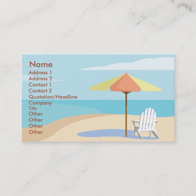 Beach - Business Business Card (Front)